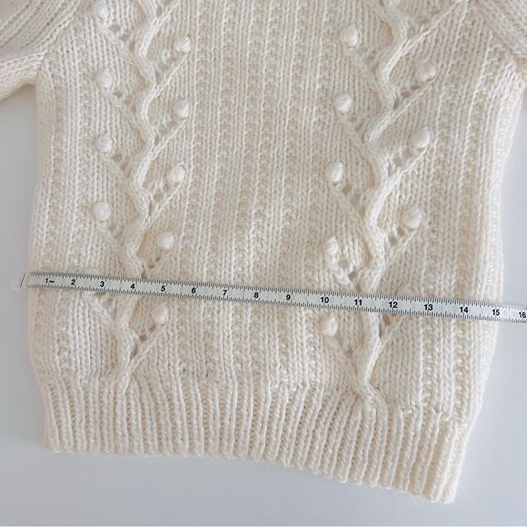 1970’s Chunky turtleneck Sweater Claudine Irish style pullover ivory fully lined - Picture 11 of 14